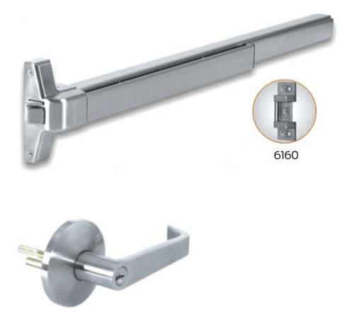 Foto produk Briton 600-R-6160 (For Single/double Leaf Door) 3 Rim Panic Exit Device In Stainless Steel Finish 304 : Accessories And Briton Lever Handle di Arsitag